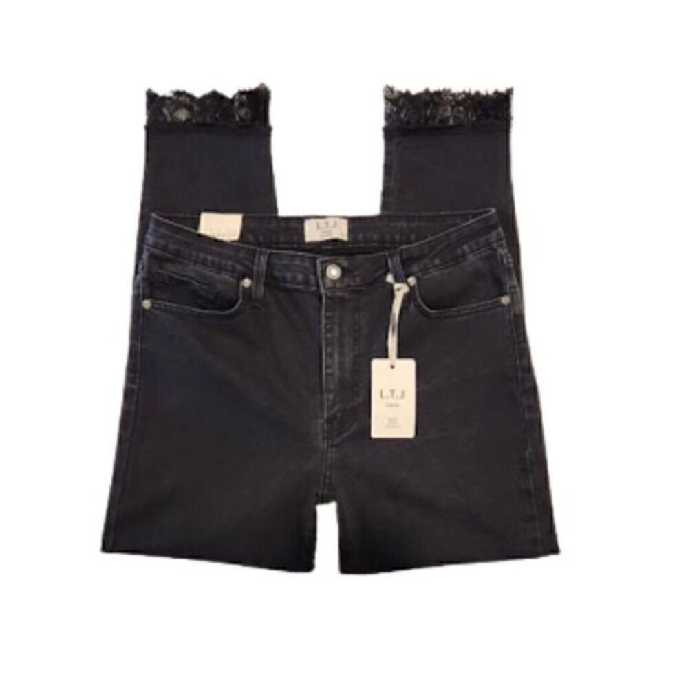 L.T.J Letter to Juliet NEW High-Waisted Lace Hem Skinny Jeans - Picture 6 of 6
